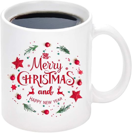 Merry Christmas and Happy New Year Reindeer Mug