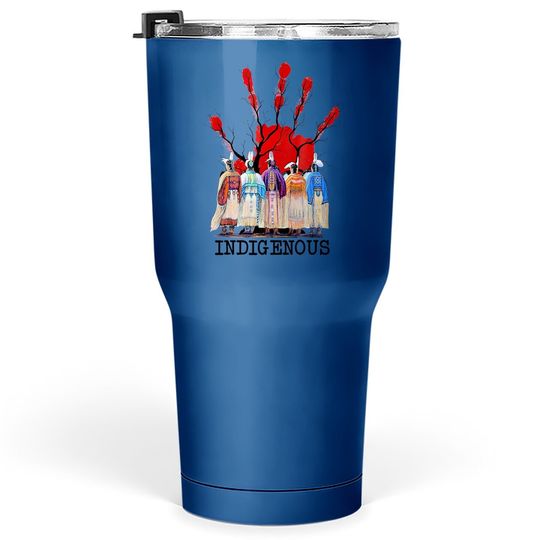 Native American Indigenous Red Hand Tumbler 30 Oz