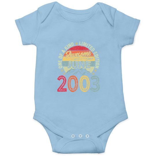 Vintage June 2003 Decorations 18th Birthday 18 Years Old Baby Bodysuit