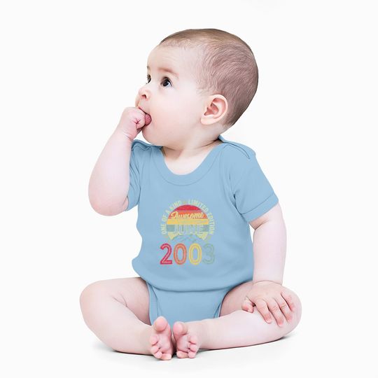 Vintage June 2003 Decorations 18th Birthday 18 Years Old Baby Bodysuit