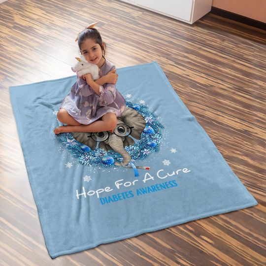 Elephant Hope For A Cure Diabetes Awareness Baby Blankets