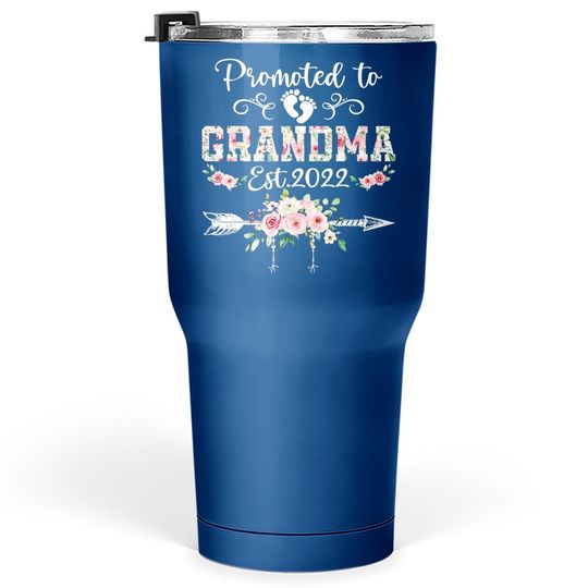 Promoted To Grandma Floral Leveled Up To Grandma Tumbler 30 Oz