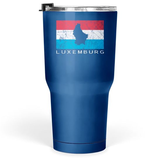 Luxembourg Flag Silhouette Outline Europe Tumbler 30 Oz