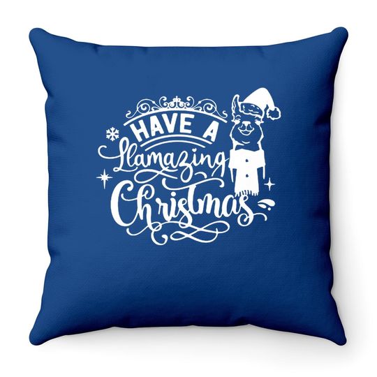 Have A Llamazing Christmas Design Throw Pillows