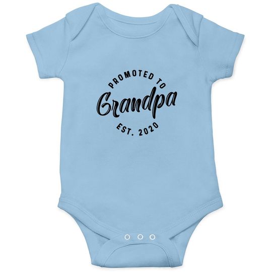 Promoted To Grandpa Est 2020 Baby Bodysuit Best Funny Novelty Gift Fathers Day