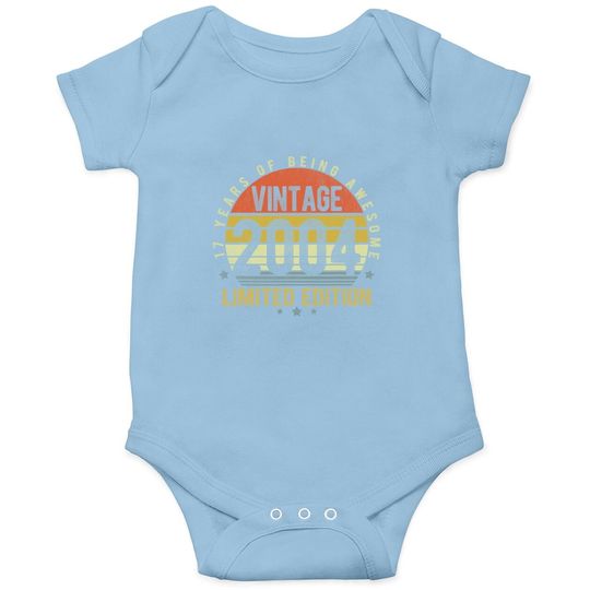 17 Year Old Vintage 2004 Limited Edition 17th Birthday Gifts Baby Bodysuit