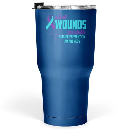 Teal And Purple Ribbon Suicide Prevention Awareness Tumbler 30 Oz