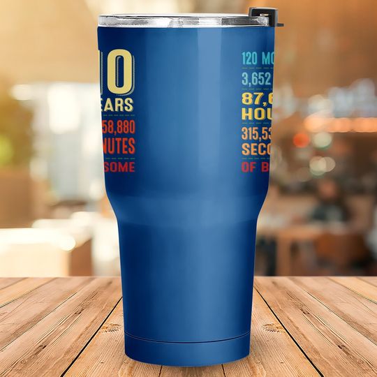 10th Birthday Boy Girl Retro 10 Years Old Being Awesome Tumbler 30 Oz