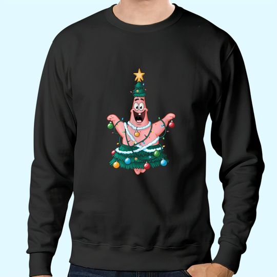 Spongebob Squarepants Patrick Star Lights Christmas Tree Sweatshirts