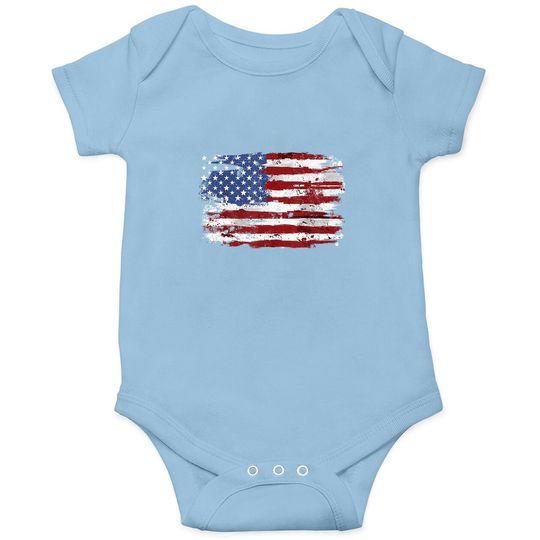 American Flag Usa United States Of America Us 4th Of July Baby Bodysuit
