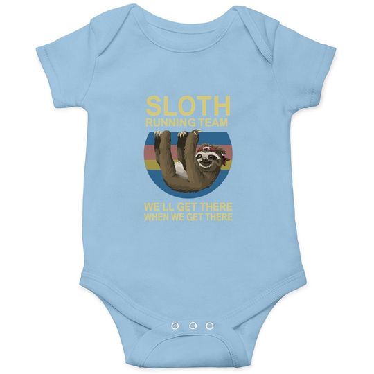 Beopjesk Sloth Running Team Baby Bodysuit Short Sleeve I Hate People Graphic Tees Tops