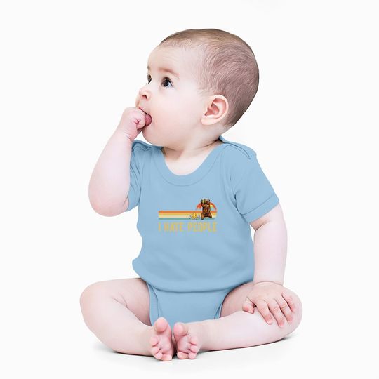 Bear Camping Baby Bodysuit I Hate People Bear Drinking Outdoor Lover Baby Bodysuit