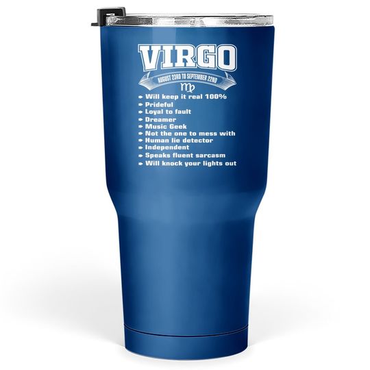 Virgo Facts Zodiac Sign Horoscope Tumbler 30 Oz