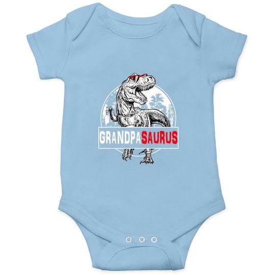 Father's Day Grandpasaurus T Rex Dinosaur Grandpa Saurus Baby Bodysuit