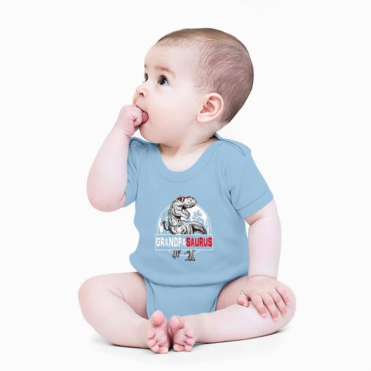 Father's Day Grandpasaurus T Rex Dinosaur Grandpa Saurus Baby Bodysuit