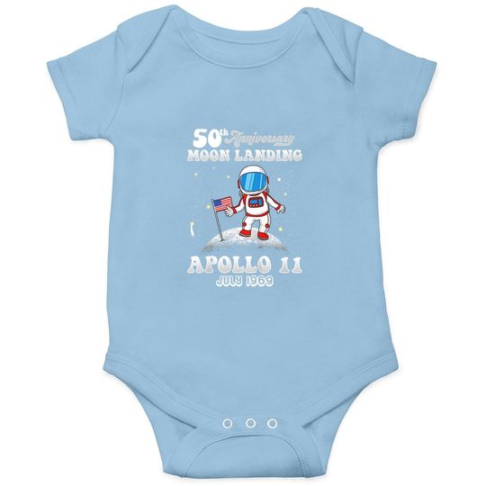 50th Anniversary Moon Landing Apollo 11 Astronaut Walk Baby Bodysuit