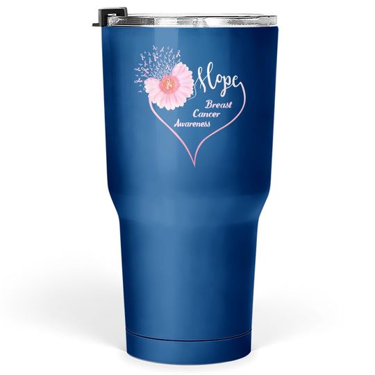 Faith Hope Love Heart Breast Cancer Awareness Pink Daisy Tumbler 30 Oz