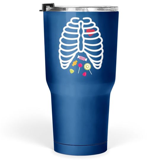 Skeleton Rib Cage Heart Candy Tumbler 30 Oz