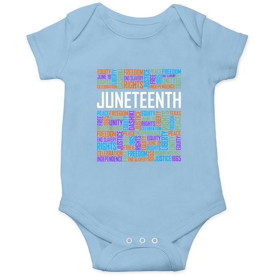 Juneteenth Words Black History Afro American African Freedom Baby Bodysuit