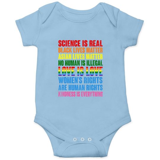 Stop Hate Asian Baby Bodysuit Science Is Real Black Lives Matter