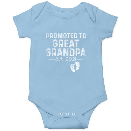 Promoted To Great Grandpa Est 2021 Baby Bodysuit Father's Day Gifts Baby Bodysuit