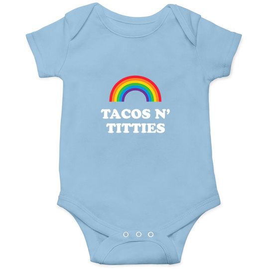 Tacos And Titties Funny Lgbt Gay Pride Gifts Lesbian Lgbtq Baby Bodysuit