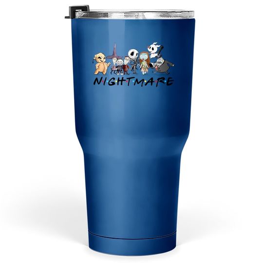 Jack And Sally With Friends Halloween Party Nightmare Before Christmas Characters Tumbler 30 Oz