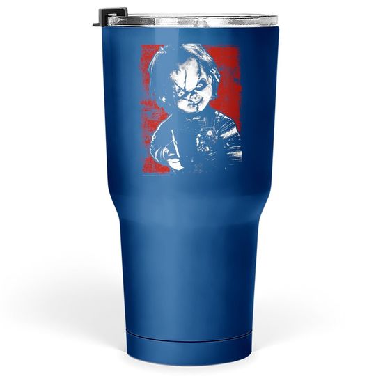 Child's Play Chucky Distressed Portrait Tumbler 30 Oz