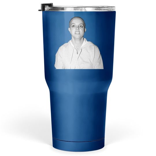 Bald Britney Spears Shaved Head Tumbler 30 Oz