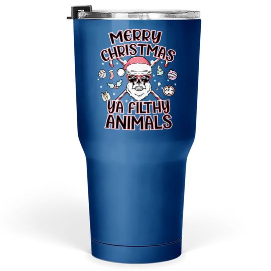 Merry Christmas Ya Filthy Animals Christmas Xmas Party Tumbler 30 Oz