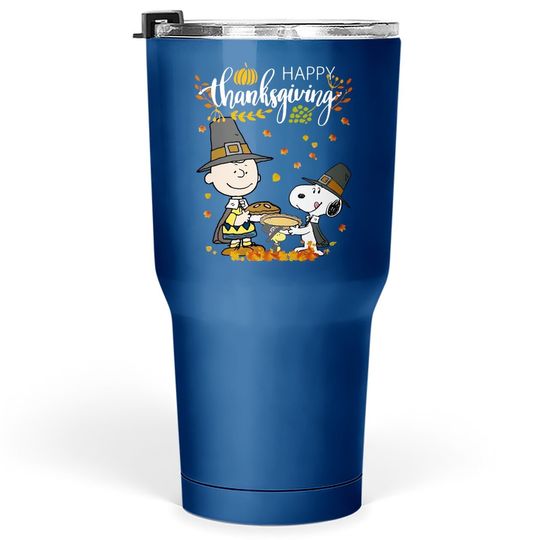 Charlie Brown Snoopy Happy Thanksgiving Tumbler 30 Oz