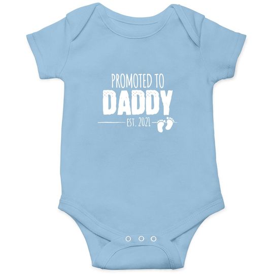 Discover Promoted To Daddy 2021 Soon To Be Dad Husband Gift Baby Bodysuit
