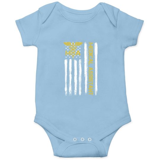American Flag Patriotic Certified Medical Assistant Ma Gift Baby Bodysuit