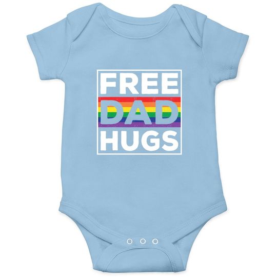 Free Dad Hugs Rainbow Lgbt Pride Fathers Day Baby Bodysuit