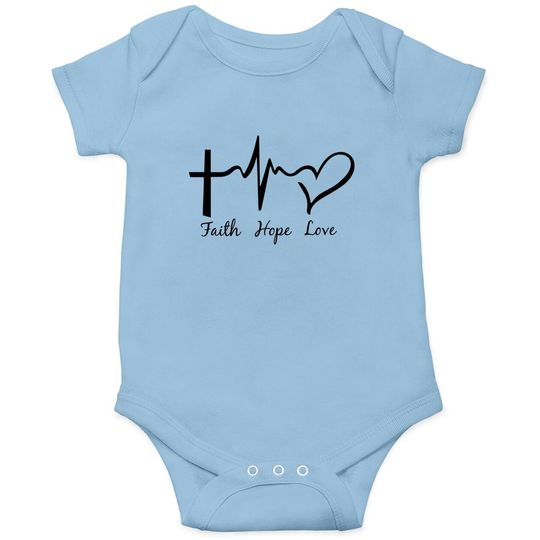 Faith Hope & Love Christians Baby Bodysuit Cute Baby Bodysuit Baby Bodysuit