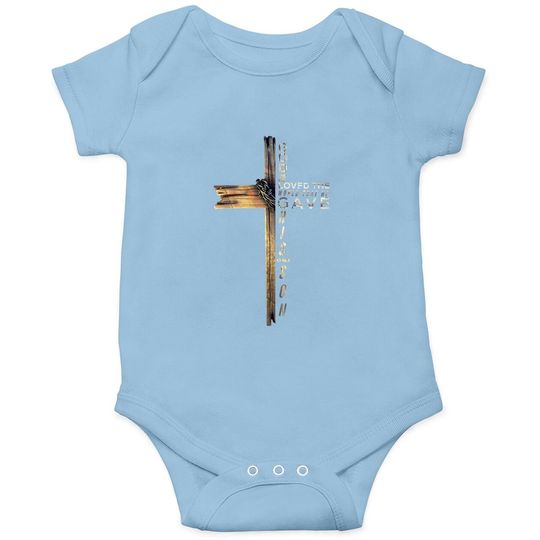 John 3:16 Christian Cross Bible Baby Bodysuit