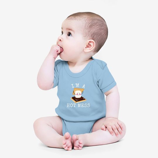 Smores Funny Campfire I'm A Hot Mess Cute Camper Baby Bodysuit