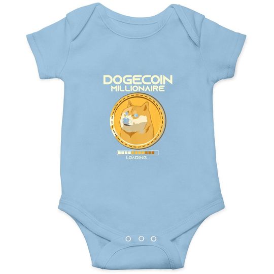 Dogecoin Millionaire Loading Funny Crypto Cryptocurrency Baby Bodysuit