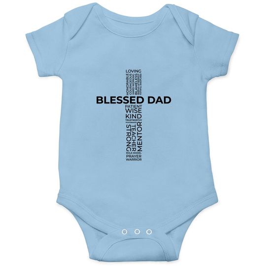 Christian Blessed Dad Cross Father's Day Baby Bodysuit