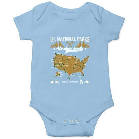Us National Parks Adventure Awaits - Hiking & Camping Lover Baby Bodysuit