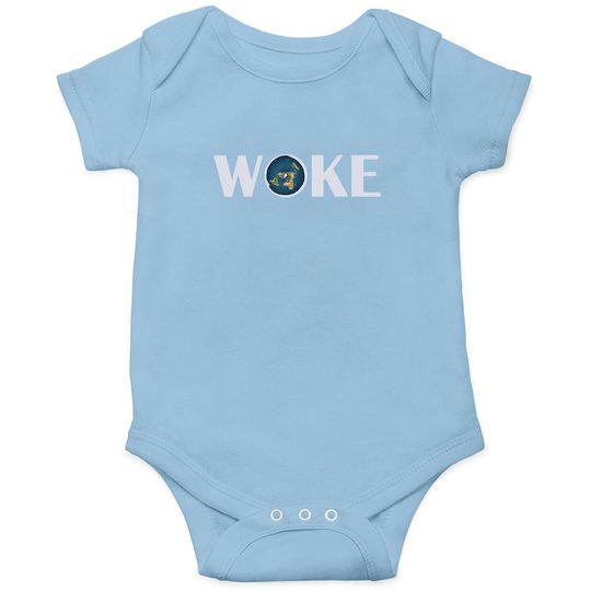 Woke Baby Bodysuit Flat Earth Society Planet For Gift