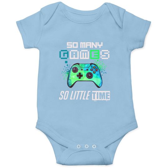 So Many Video Games Gift For Gamer Esport Baby Bodysuit