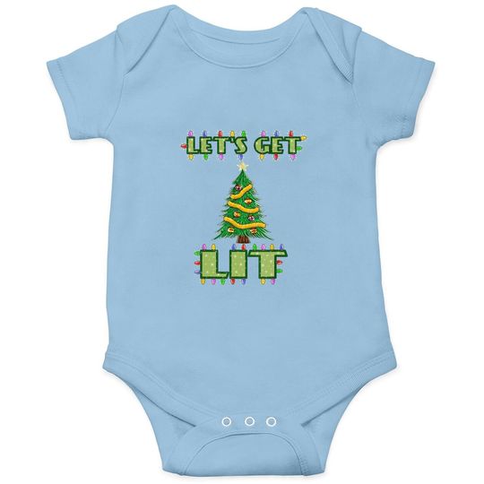 Lets Get Lit Christmas Baby Bodysuit Its Drinking Dirty Adult Pajama Baby Bodysuit