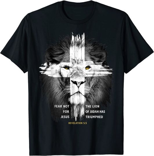Lion Cross Jesus Christian Lord God Believer Gift T-Shirt