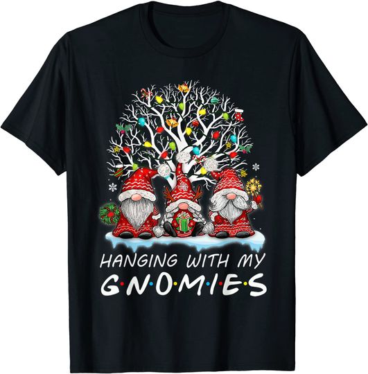 Hanging With My Gnomies Christmas Gnome Xmas Family Pajama T-Shirt