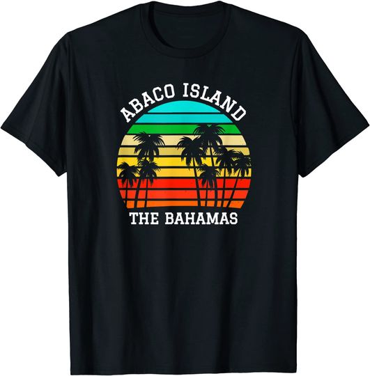 Abaco Island The Bahamas Shirt Retro Sunset Palm Trees T-Shirt