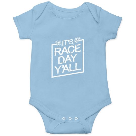 It's Race Day Y'all Dirt Track Racing Checkered Flag Baby Bodysuit