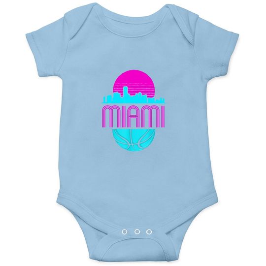 Miami Baby Bodysuit Florida Cityscape Retro