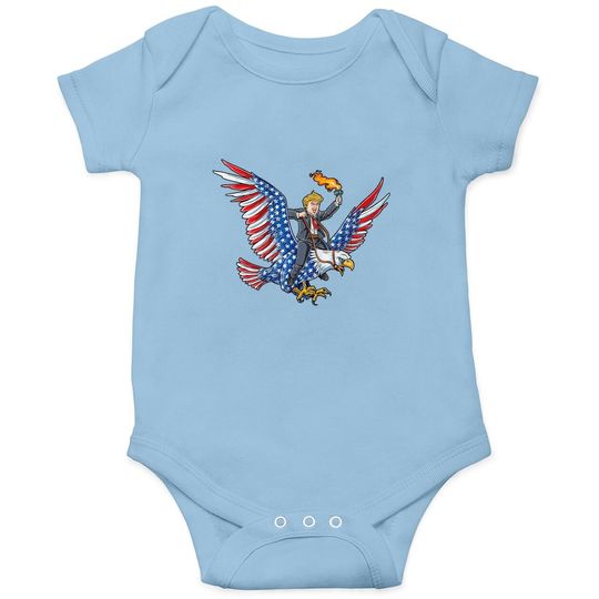 Trump Eagle 4th Of July Baby Bodysuit Boys American Flag Gift Baby Bodysuit