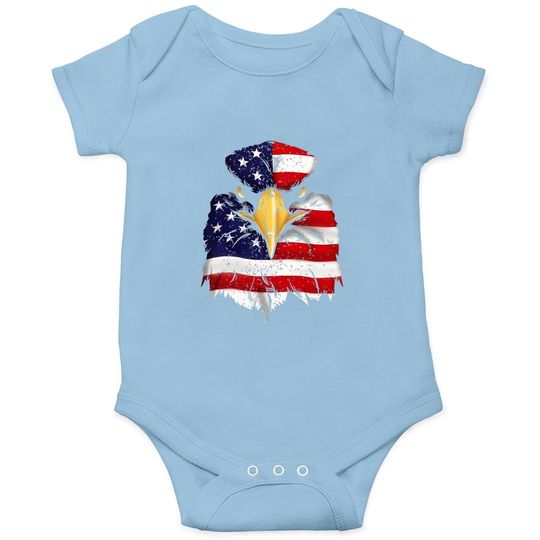 Bald Eagle 4th Of July American Flag Patriotic Freedom Usa Baby Bodysuit